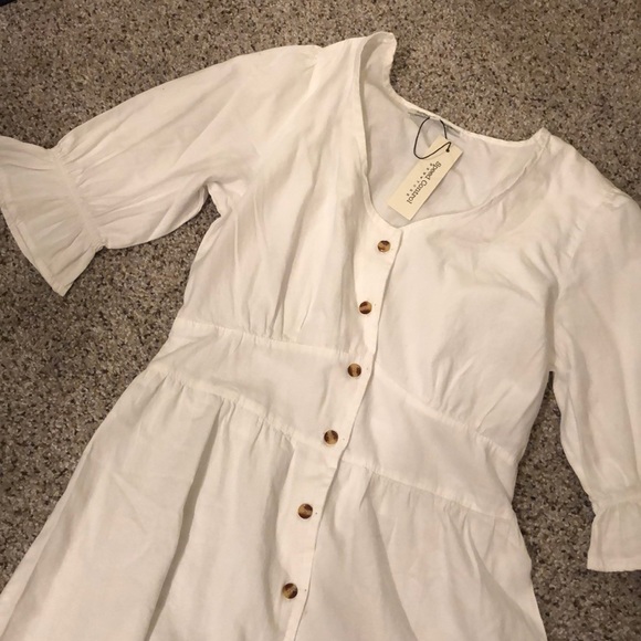Speed Control Dresses & Skirts - NWT White Summer Button Peasant Dress!